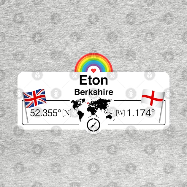 Eton, Berkshire with St. Georges Flag and Rainbow by MapYourWorld